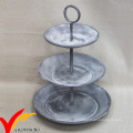 Gris Cake Stand Display Round 3 Tier Metal Tray